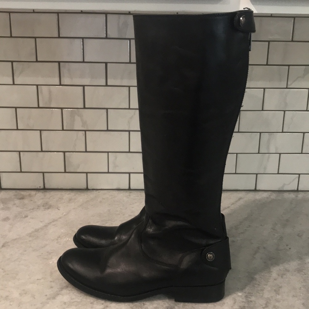 Woman’s Frye Black Riding Boots Leather Size 6 Very Good Condition - Picture 1 of 11